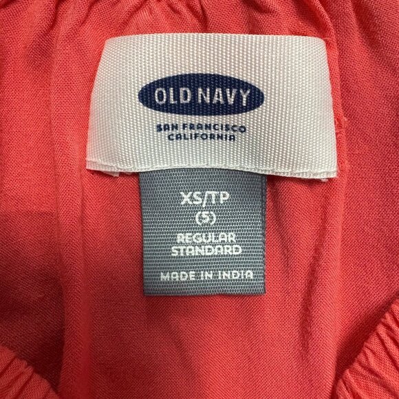 Little Girls Coral Sleeveless Summer XS/5 Dress Tiered Lace Old Navy Cottage - Picture 2 of 5